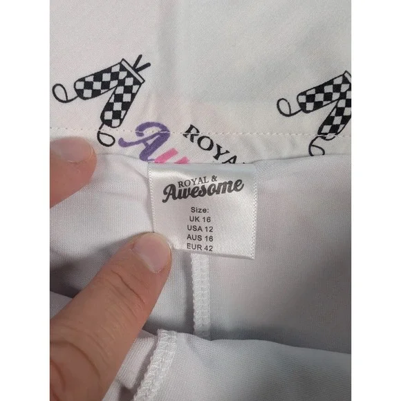 Royal and Awesome "Pars and Stripes" Skort Womens US 12 Lined America Stars NWT - Picture 8 of 11